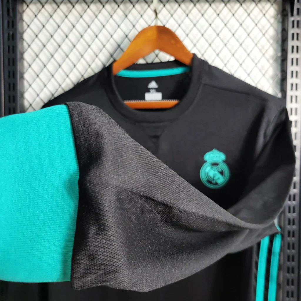 Camisa Retrô Real Madrid Manga Longa II 2017/18 Adidas Retrô Preto