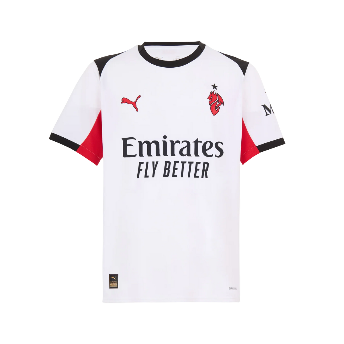 Camisa AC Milan Away 25/26 - Torcedor Puma Masculino - Branco e Preto
