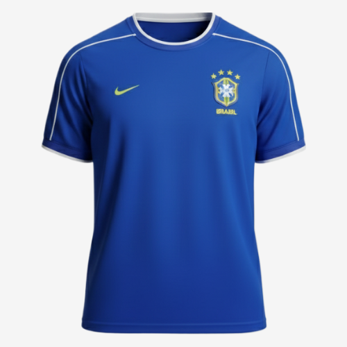 Camisa Retrô Seleção Brasileira II Away 1998/99 Nike Masculino Azul
