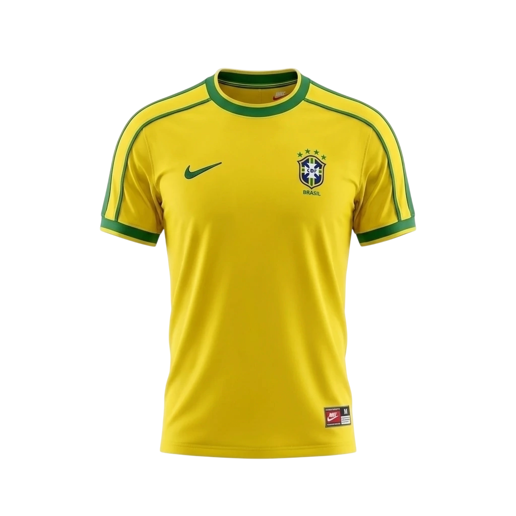 Camisa Retrô Seleção Brasileira I Home 1998/99 Nike Masculino Amarelo
