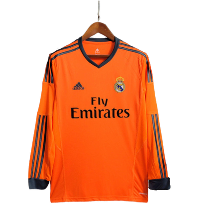 Camisa Real Madrid II Away 2013/14 Retrô (Manga longa) Laranja
