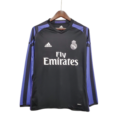 Camisa Real Madrid Third III 2016/17 Adidas Retrô Manga Longa - Preto