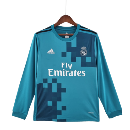 Camisa Real Madrid 17/18 Away Manga Longa - Retrô Masculina