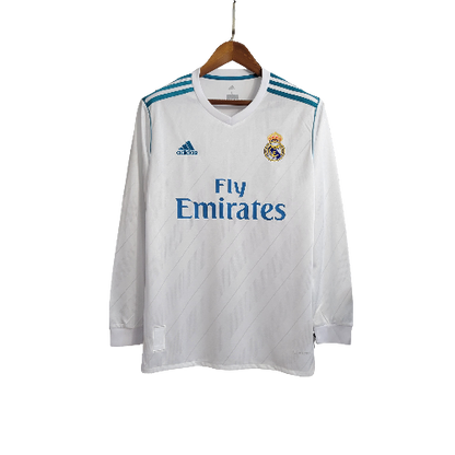 Camisa Real Madrid 17/18 Home Manga Longa - Retrô Masculina