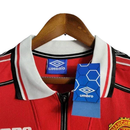 Camisa Manchester United Retrô Manga Longa Umbro 1998/99 Vermelha