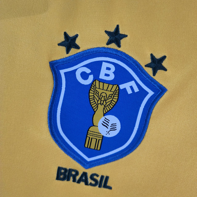 Camisa Retrô 1986 Seleção Brasileira I Masculina - Amarelo e Verde