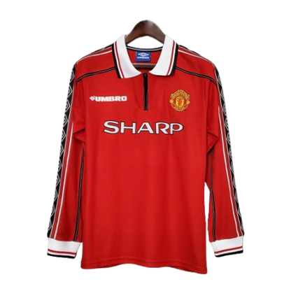 Camisa Manchester United Retrô Manga Longa Umbro 1998/99 Vermelha