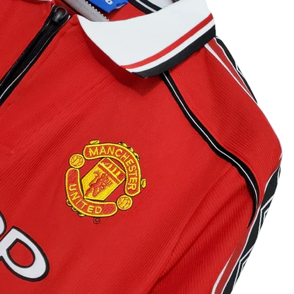 Camisa Manchester United Retrô Manga Longa Umbro 1998/99 Vermelha