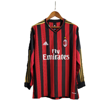 Camisa I Adidas Milan 2013/14 - Retrô Manga Longa- Vermelho