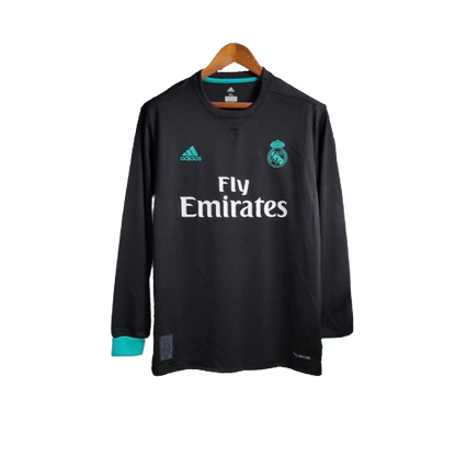 Camisa Retrô Real Madrid Manga Longa II  2017/18 Adidas Retrô Preto