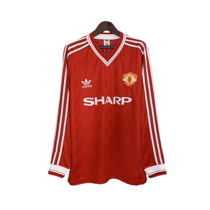Camisa Manchester United 86/88 Home Manga Longa - Retrô Masculina