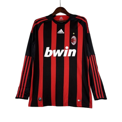 Camisa Milan 08/09 Home Manga Longa - Retrô Masculina
